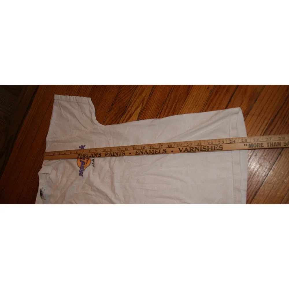 VTG 90s Hawaii Hard Rock Cafe T-Shirt Mens S White Maui Surfboards USA - Picture 8 of 8